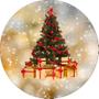 Imagem de Painel De Festa Redondo 1,5x1,5 - Natal Dourado Árvore com Presentes 037