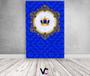Imagem de Painel De Festa Vertical 1,50 x 2,20 - Capitonê Coroa Realeza Azul com coroa 006