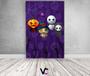 Imagem de Painel De Festa Vertical 1,50 x 2,20 - Halloween Cute Roxo Mãozinhas Fantasma aAbóbora 016