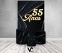 Imagem de Painel De Festa Vertical 1,50 x 2,20 + Trio De Capas Cilindro - 55 Anos Dourado Fundo Preto 210