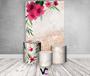Imagem de Painel De Festa Vertical 1,50 x 2,20 + Trio De Capas Cilindro - Flores Rosa Efeito Glitter 004