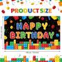 Imagem de Painel de fundo de festa Building Block Birthday 185x110cm