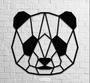 Imagem de Painel decorativo cabeça panda geométrico mdf preto 59cm