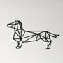 Imagem de Painel Decorativo dachshund basset geométrico mdf preto 59cm