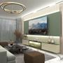 Imagem de Painel Estante Home Suspenso Gelius Soberano Reflecta para TV de até 85 polegadas com LED OFF White Verde Floresta