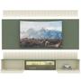 Imagem de Painel Estante Home Suspenso Gelius Soberano Reflecta para TV de até 85 polegadas com LED OFF White Verde Floresta