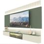 Imagem de Painel Estante Home Suspenso Gelius Soberano Reflecta para TV de até 85 polegadas com LED OFF White Verde Floresta