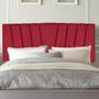 Imagem de Painel Estofada Bélgica 195cm King Size Para Cama Box Quarto Tecido Sintético Vermelho - Ahazzo Móveis