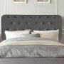 Imagem de Painel Estofada Brenda 100 cm Solteiro Quarto para Cama Box material sintético Cinza Escuro - Damaffê Móveis