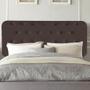 Imagem de Painel Estofada Carla 140 cm Casal Quarto para Cama Box material sintético Marrom - Damaffê Móveis