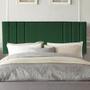 Imagem de Painel Estofada Grécia 195 cm King Size Quarto para Cama Box Suede Verde - Damaffê Móveis