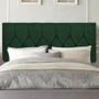 Imagem de Painel Estofada Istambul Botão Capitonê 140cm Casal Para Cama Box Quarto Suede Verde - Ahz Móveis