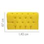 Imagem de Painel Estofada Lady Capitonê 140 cm Casal Quarto para Cama Box material sintético Amarelo - Damaffê Móveis