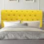 Imagem de Painel Estofada Lady Capitonê 140 cm Casal Quarto para Cama Box material sintético Amarelo - Damaffê Móveis