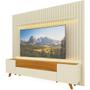 Imagem de Painel Gelius Nobre e Rack Infinity com LED para TV de ate 85 polegadas pês de madeira OFF White Naturale