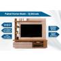 Imagem de Painel Home p/TV até 55 Polegadas Marin c/ Prateleiras e Bancada 160x153cm Off White/Freijó - DJ Móveis