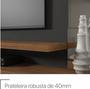 Imagem de Painel Home Para TV 65 Polegadas MDF com Espelho 2 Portas 216cm Chumbo Preto Savana Murano