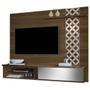 Imagem de Painel Home para Tv Luapa com Led e Porta de Correr Versalio Amendoa / Off White