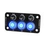 Imagem de Painel Interruptor 3 Funções com Fusível LED azul 12-24v