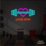 Imagem de painel letreiro led Neon Love Gym decoracao festa bar