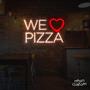 Imagem de painel letreiro led Neon We Love Pizza decoracao festa bar