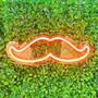 Imagem de Painel Neon Bigode Moustache Barbearia Iluminação 32 Cm