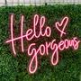 Imagem de Painel Neon Hello Gorgeous Decoração Festa parede