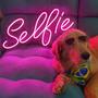 Imagem de Painel Neon Selfie Iluminação Rosa 60 X 30cm Com Controle