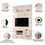 Imagem de Painel para TV 65 Pol com Rack Bancada 154cm Tyrone M01 Calacata/Off White - Mpozenato