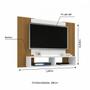 Imagem de Painel Para Tv Até 48 Polegadas Com 2 Nichos Navi Bechara Branco Com Castanho