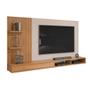 Painel para TV até 60 Polegadas Ripado com Nichos DJ Móveis Bento Carvalho Griz Imagem de Painel para TV até 60 Polegadas Ripado com Nichos DJ Móveis Bento Carvalho Griz