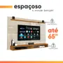Imagem de Painel Para TV Até 65 Polegadas Com Prateleira 1,80m Max Cedro/Off White