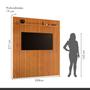 Imagem de Painel para TV até 75 Polegadas 100% MDF  228cm X 217cm Ripado sem Led  com Prateleira Paris