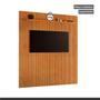Imagem de Painel para TV até 75 Polegadas 100% MDF  228cm X 217cm Ripado sem Led  com Prateleira Paris