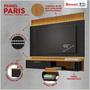 Imagem de Painel Paris P/TVS De até 65'' Ripado MDF Preto Fosco Cinamomo Bechara