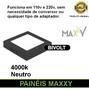 Imagem de Painel Plafon Led Sobrepor Quadrado Preto 18w Neutro 4000k