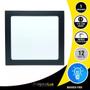 Imagem de Painel Plafon Preto 12w Sobrepor Quadrado Branco Frio 6500k Bivolt 110/220v Luminária Gesso Teto Quarto Sala Cozinha Fácil instalação