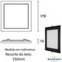 Imagem de Painel Plafon Quadrado Embutir 12w Preto Branco Frio 6500k