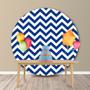 Imagem de Painel Redondo em Jacquard Estampado Chevron Azul Royal