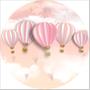 Imagem de Painel Redondo Tecido Sublimado 3D  Balões rosas meninas WRD-3088