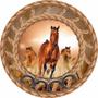 Imagem de Painel Redondo Tecido Sublimado 3D Cavalos Country WRD-4834
