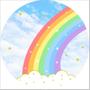 Imagem de Painel Redondo Tecido Sublimado 3D Chuva de Amor, Nuvens e Arco íris WRD-3289