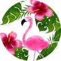 Imagem de Painel Redondo Tecido Sublimado 3D Flamingo WRD-2286