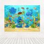 Imagem de Painel Retangular Tecido 3D Fundo Do Mar 2,00X1,50 Frt-5293