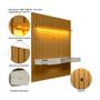 Imagem de Painel Ripado com Rack Suspenso até 70 Polegadas Tulum com LED 1 PT 2 GV Cedro e Off White Alt 242 Larg 222 cm
