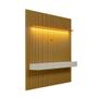 Imagem de Painel Ripado com Rack Suspenso até 70 Polegadas Tulum com LED 1 PT 2 GV Cedro e Off White Alt 242 Larg 222 cm