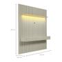 Imagem de Painel Ripado com Rack Suspenso até 70 Polegadas Tulum com LED 1 PT 2 GV Off White Alt 242 Larg 222 cm