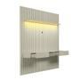 Imagem de Painel Ripado com Rack Suspenso até 70 Polegadas Tulum com LED 1 PT 2 GV Off White Alt 242 Larg 222 cm