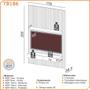 Imagem de Painel Suspenso Roof TB186 Ripado cor Freijo e Off White com 2 Gavetas 178 cm - 69472