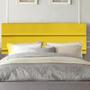 Imagem de Painel Suspenso Turim 140cm Casal Quarto Luxo Cama Box material sintético Amarelo - D House Decor